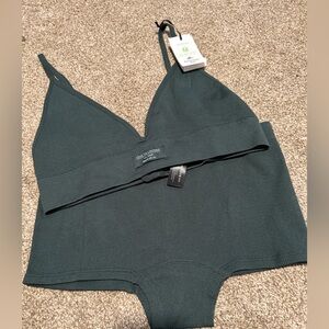 Love to Lounge Primark Dark Green Ribbed Bralette Set